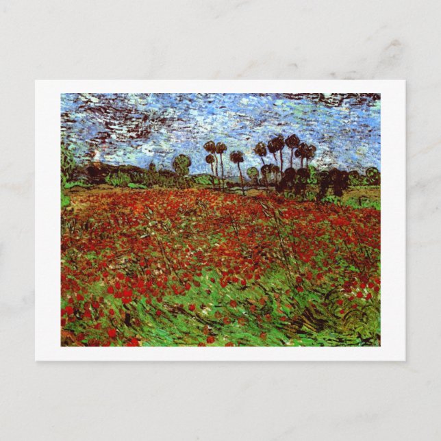 Field with Poppies Van Gogh Fine Art Postcard (Front)
