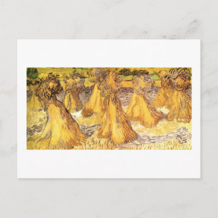Field with Stacks of Wheat Van Gogh Fine Art Postcard
