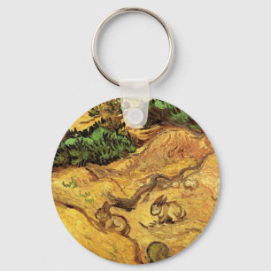 Field with Two Rabbits by Vincent van Gogh Keychain