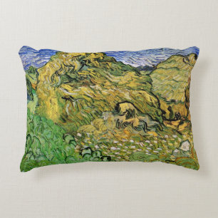 Field with Wheat Stacks by Vincent van Gogh Accent Pillow