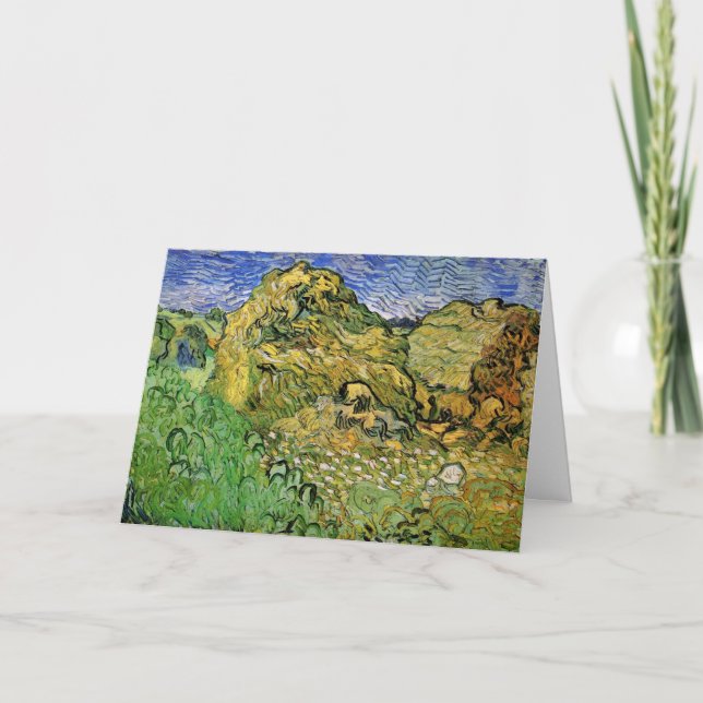 Field with Wheat Stacks by Vincent van Gogh Card (Front)