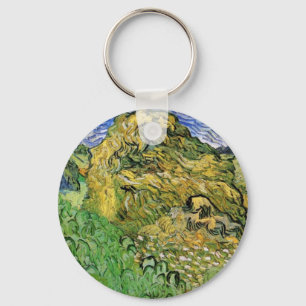 Field with Wheat Stacks by Vincent van Gogh Keychain