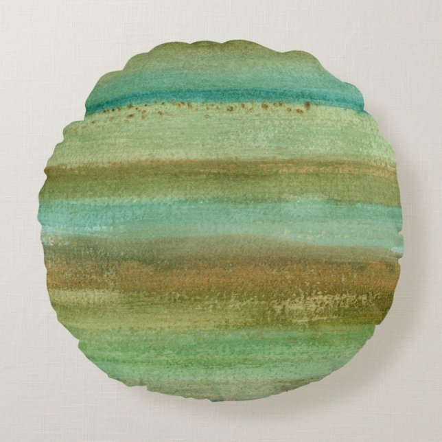 Fields in Spring I Round Pillow (Front)