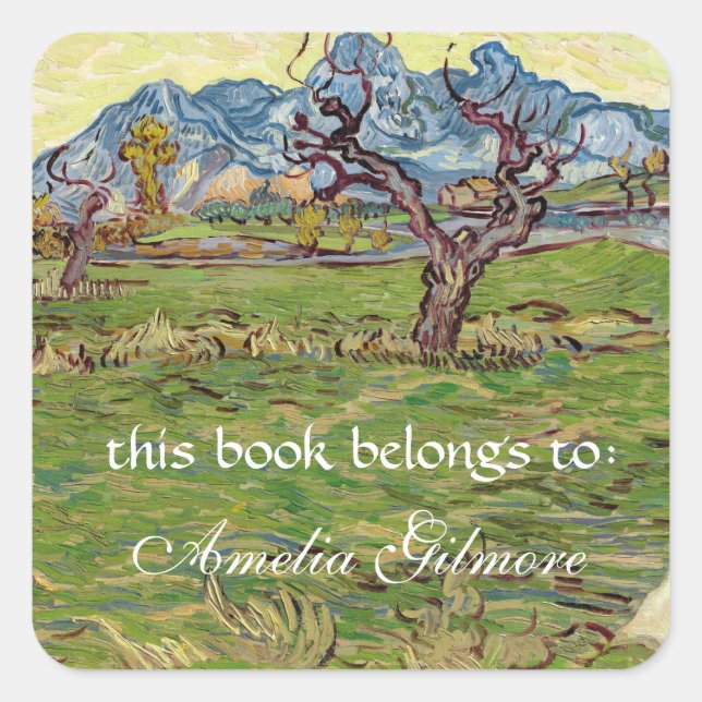 Fields near the Alpilles Vincent van Gogh  Square Sticker (Front)