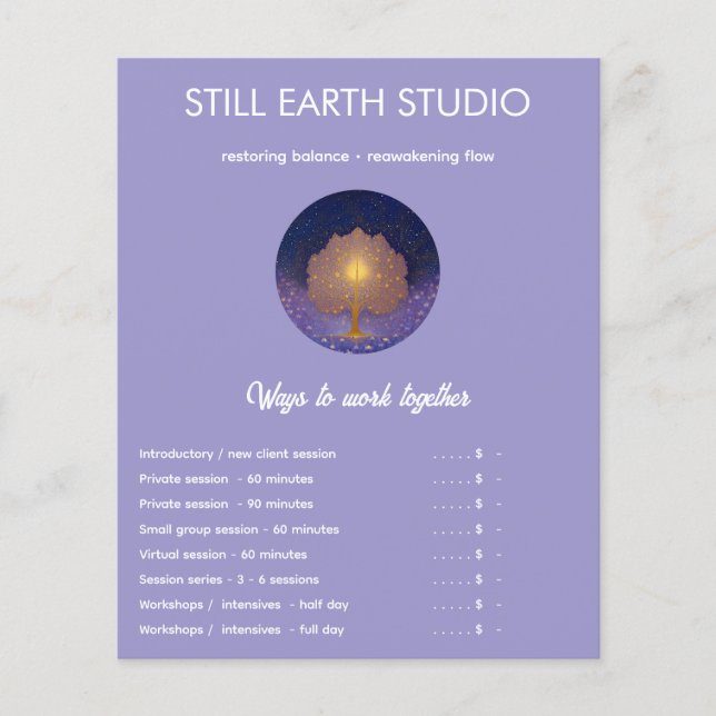 Fields of Inner Light | Tree of Life Flyer (Front)