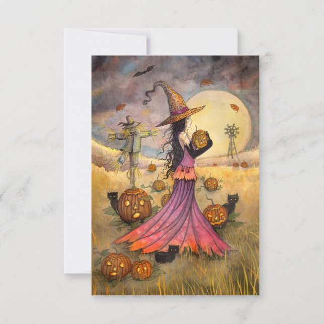 Fields of Ocober Fantasy With Halloween Art Card (Front)