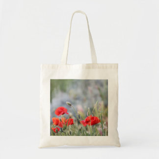fields of poppy tote bag