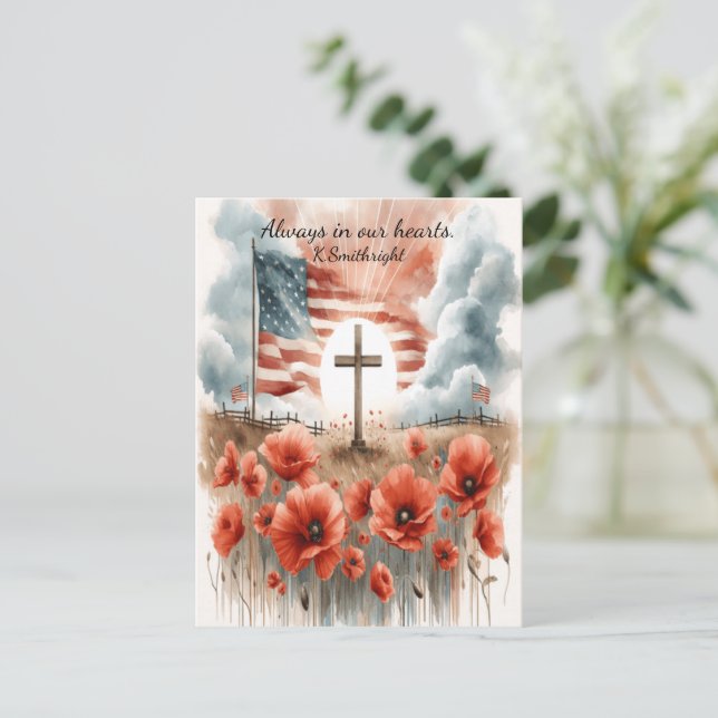 Fields of Red and Honour Holiday Postcard (Standing Front)