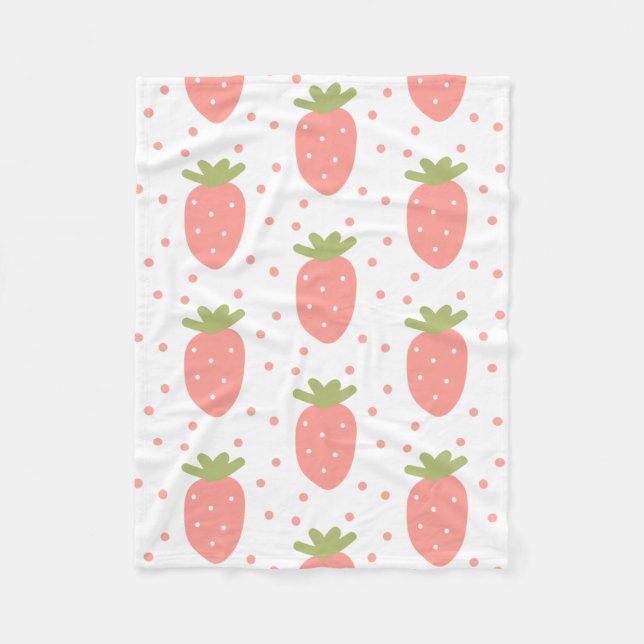 Fields of Strawberries Fleece Blanket (Front)