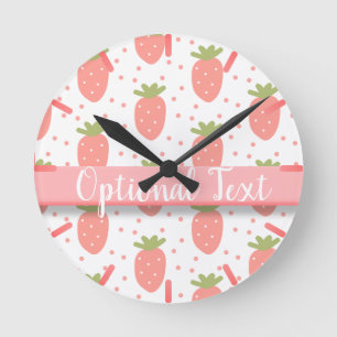 Fields of Strawberries Round Clock