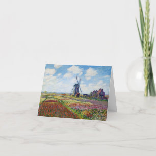 Fields of Tulip With The Rijnsburg Windmill Monet Card