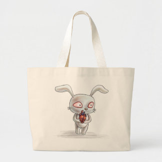 Fiendish Bunny with Anatomical Heart Large Tote Bag