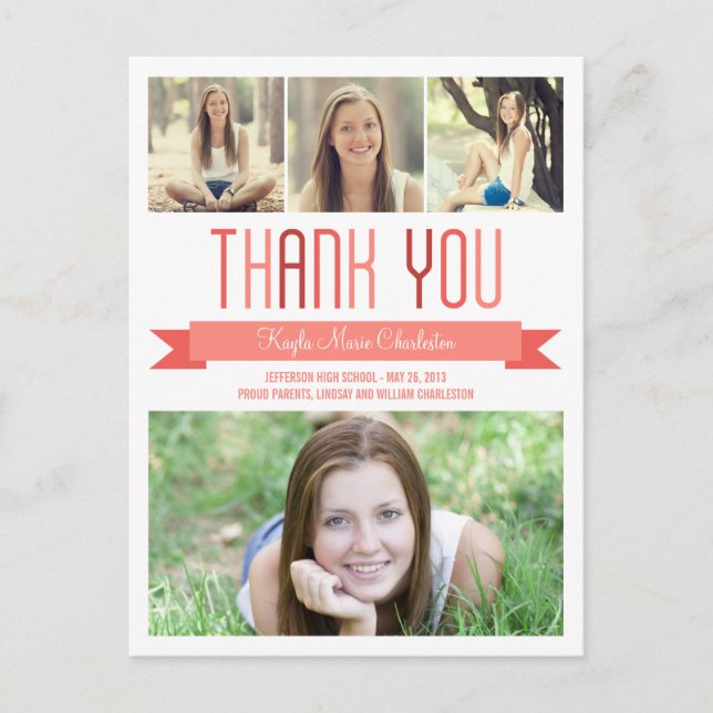 Fier Banner Carte de remerciements de graduation (Devant)