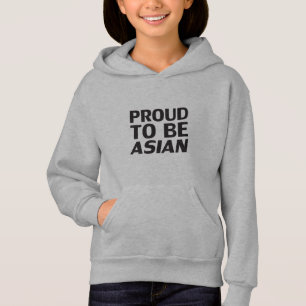 Fier d'être asiatique, lettres noires gris