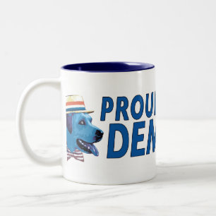 Fier d'être une tasse bleue de Démocrate de chien