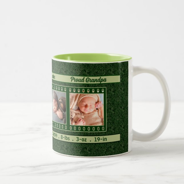 Fier grand-père 4 Photo Mug Deep Vintage Green (Droit)