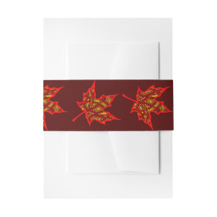 Fier Leaf Invitation Belly Band