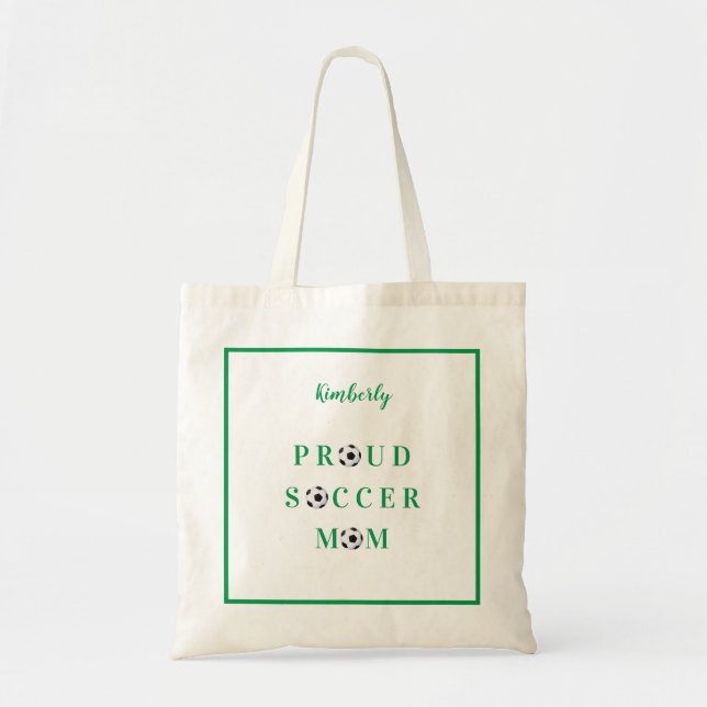Fier Soccer Maman (Vert) Sac fourre-tout personnal (Devant)