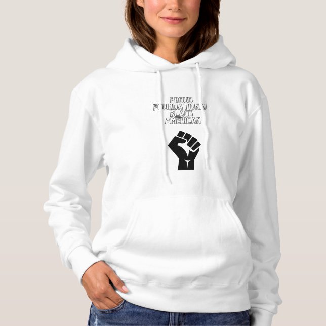 Fier sweat - shirt à capuche FBA Noir-Américain (Devant)