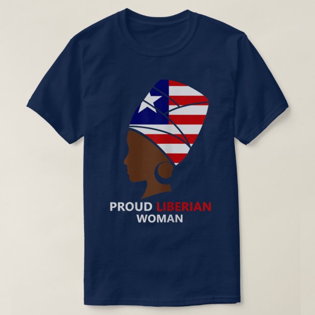 Fier T-Shirt Drapeau Libérien Femme Libérienne (Design devant)