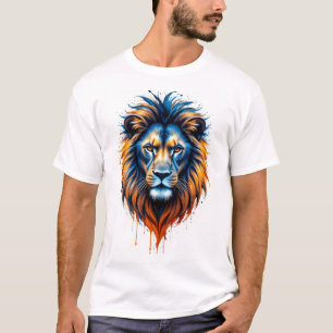 Fierce Abstract Lion – Vibrant Paint Splash T-Shir T-Shirt