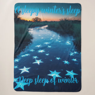 Fierce Abstract River with Magical Stars Sunset - Sherpa Blanket