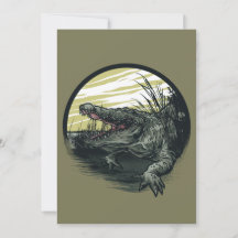 Fierce Alligator Swamp Illustration Art