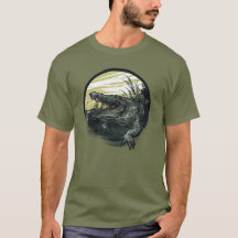 Fierce Alligator Swamp Illustration Art