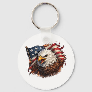 Fierce American Eagle – Patriotic Power Design Keychain