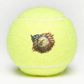 Fierce American Eagle – Patriotic Power Design Tennis Balls