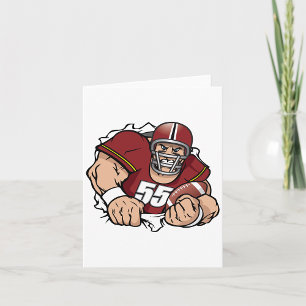 Fierce American Football Player Breaking Through  Card