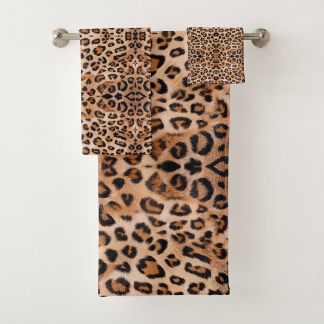 Fierce and Fabulous: Leopard Print Bath Towels (Insitu)