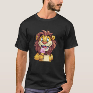 Fierce and Sweet Lion with Ice Cream for a Fun Loo T-Shirt