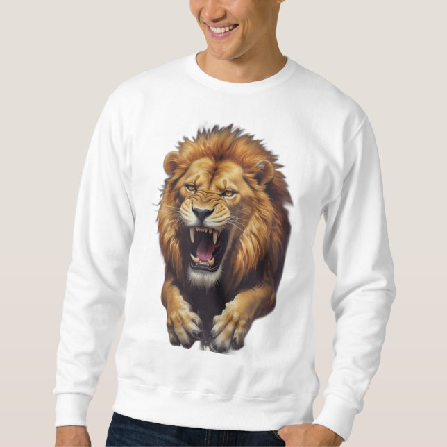 Fierce Angry Lion Illustration Sweatshirt (Front)