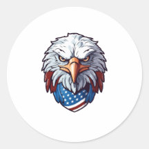 Fierce Bald Eagle Head with USA Bandana
