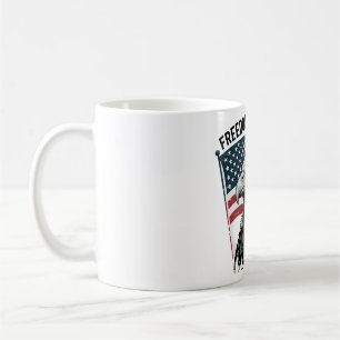 Fierce Bald Eagle with American Flag Art Coffee Mug