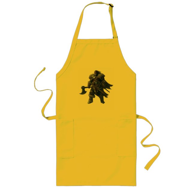 Fierce Barbarian Warrior with Ancient Axe  Long Apron (Front)
