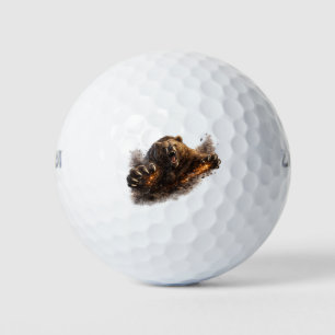Fierce Bear Attack – Power Animal Design Golf Balls