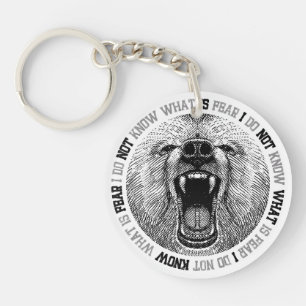 Fierce Bear: Defiant Phrase Artwork Keychain