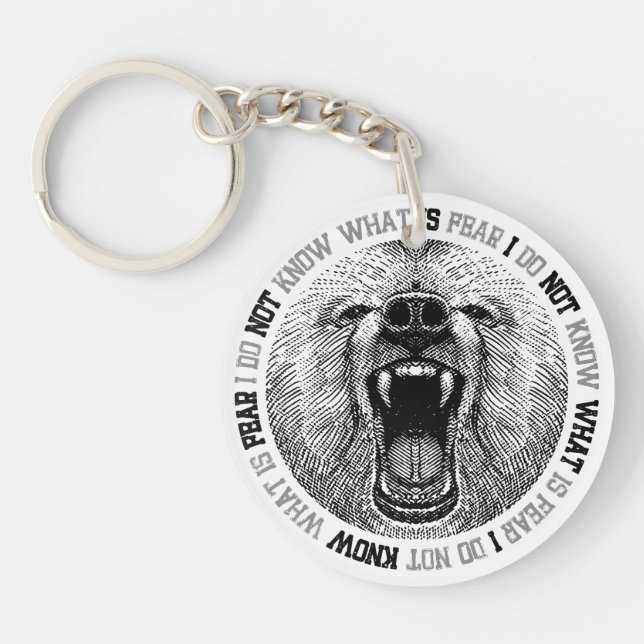 Fierce Bear: Defiant Phrase Artwork Keychain (Front)