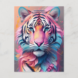 Fierce Beauty Pink Tiger  Postcard