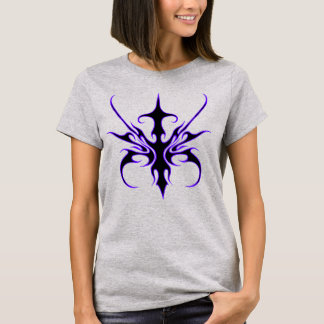 Fierce Black and Purple Tribal Line Art T-Shirt