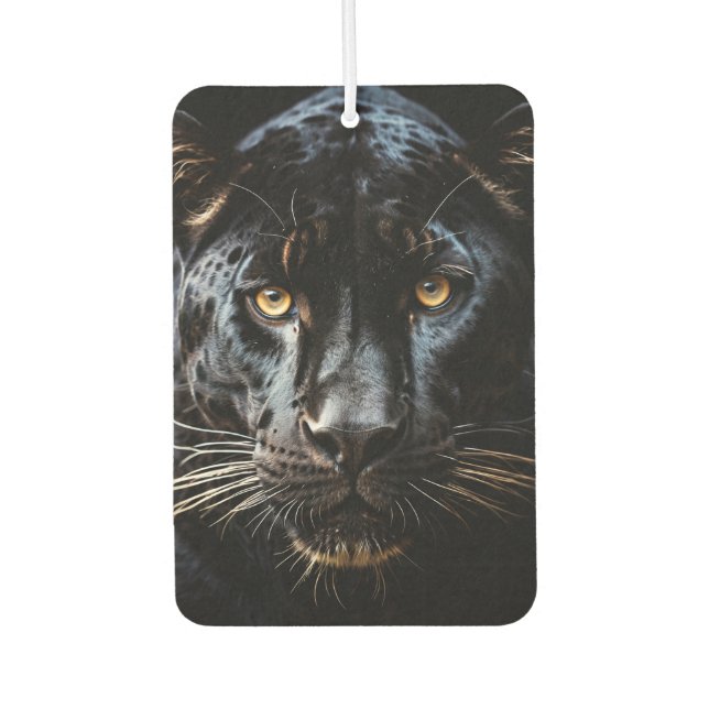 Fierce Black Jaguar Face Air Freshener (Front)