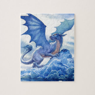 Fierce Blue Dragon Jigsaw Puzzle