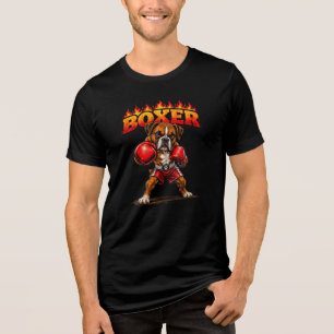 Fierce Boxer Dog Fighter Boxing Gym Tri-Blend Shirt