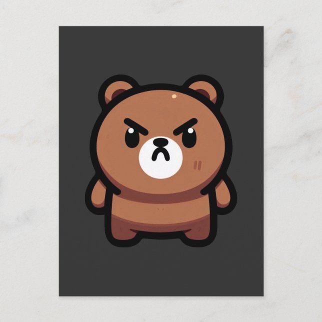 Fierce Brown Bear Art Postcard (Front)