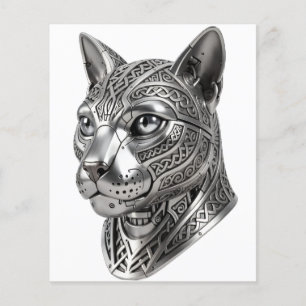 Fierce Celtic Silver Cat Head – Stealth Warrior To Flyer