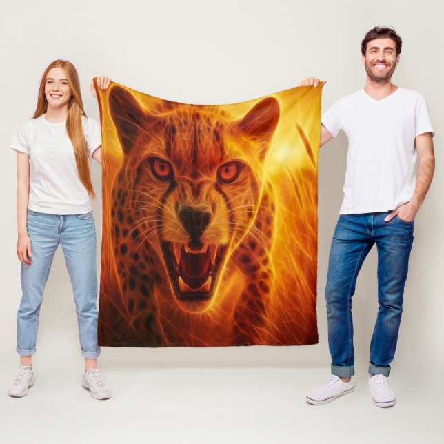 Fierce Cheetah Fleece Blanket (In Situ)