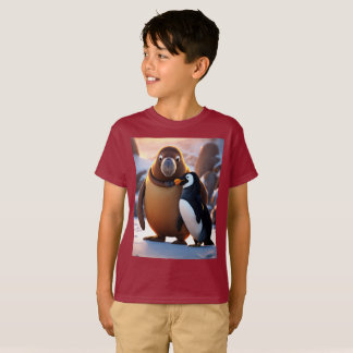 Fierce Cute Walrus with Penguin Unreal Engine Boy T-Shirt