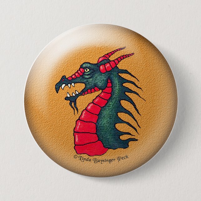 Fierce Dragon 3 Inch Round Button (Front)